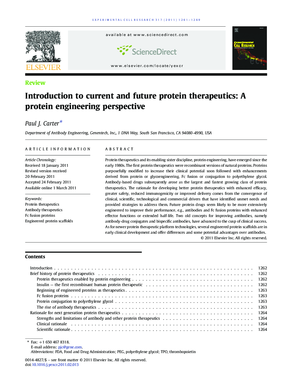 Introduction to current and future protein therapeutics: A protein engineering perspective