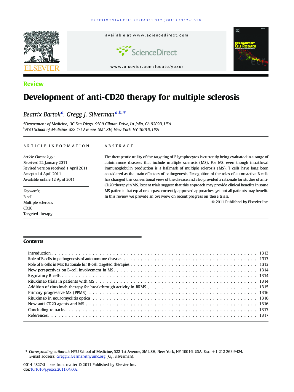 Development of anti-CD20 therapy for multiple sclerosis