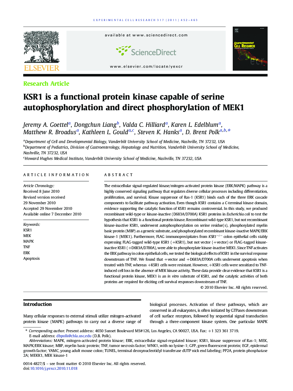 KSR1 is a functional protein kinase capable of serine autophosphorylation and direct phosphorylation of MEK1