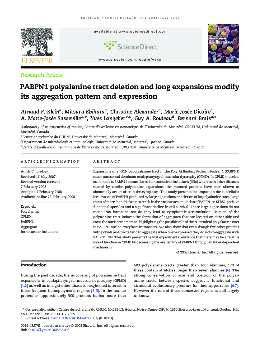 PABPN1 polyalanine tract deletion and long expansions modify its aggregation pattern and expression