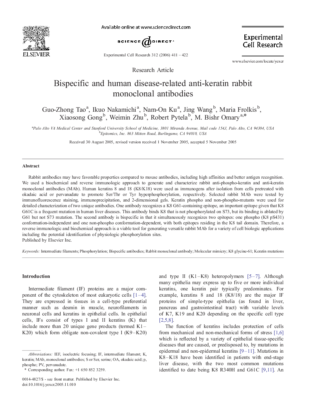 Bispecific and human disease-related anti-keratin rabbit monoclonal antibodies