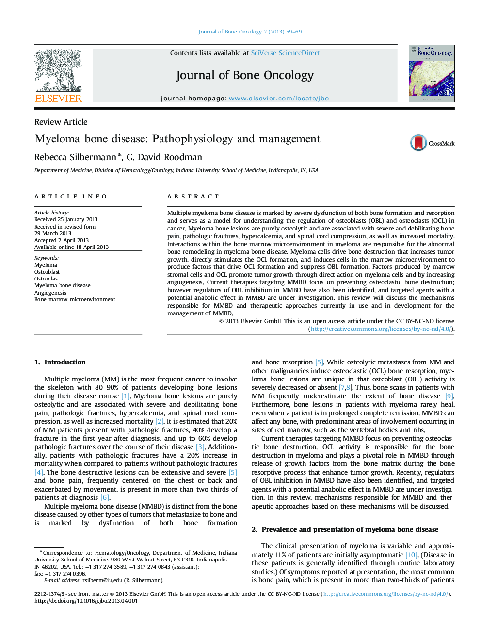 Myeloma bone disease: Pathophysiology and management