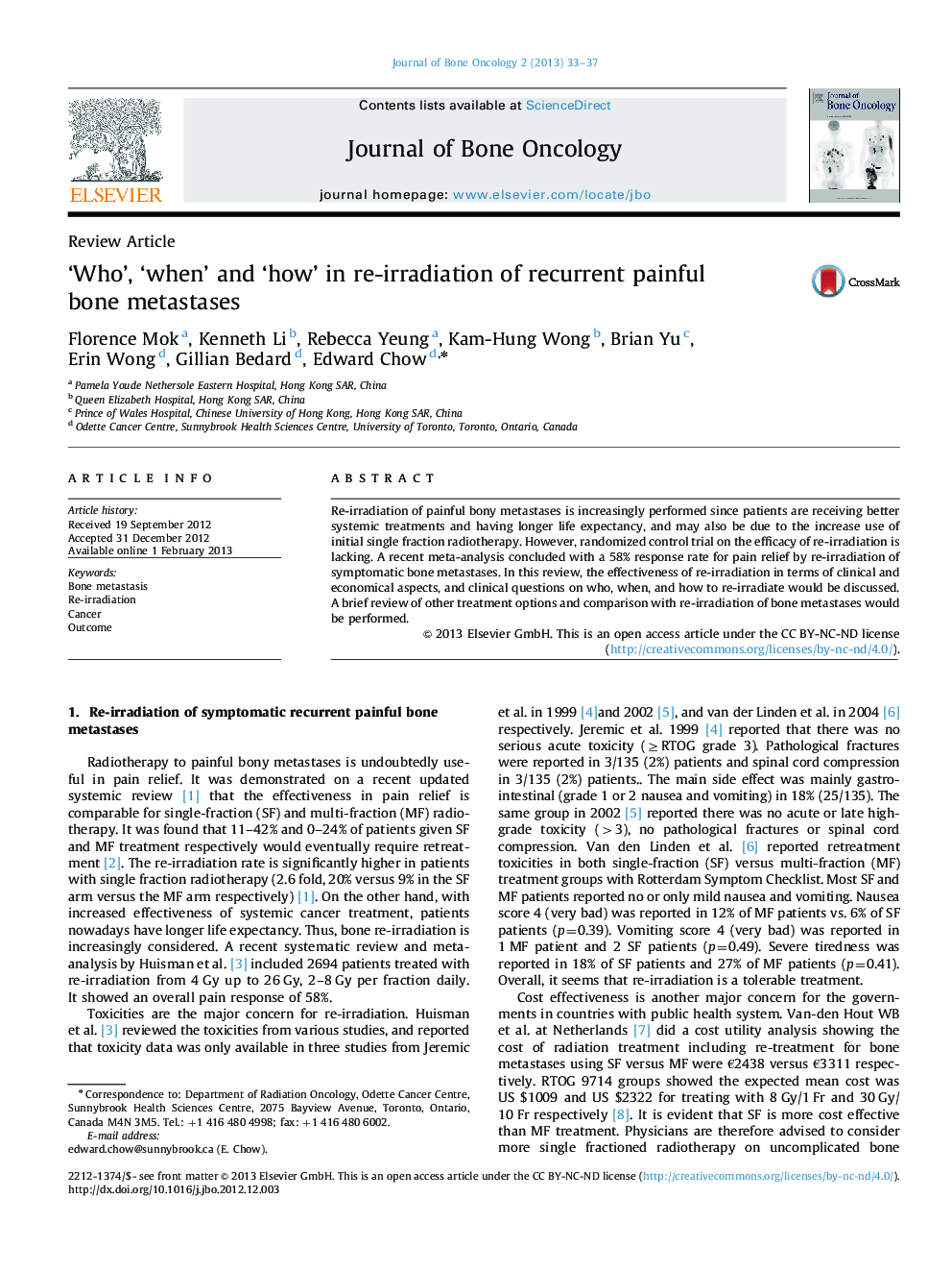 ‘Who’, ‘when’ and ‘how’ in re-irradiation of recurrent painful bone metastases