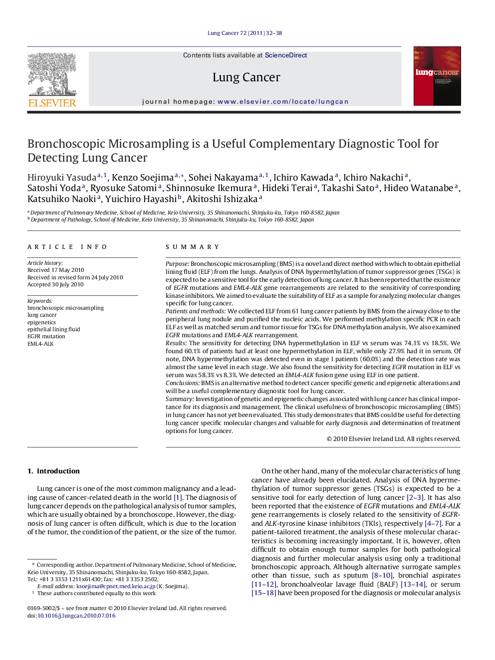 Bronchoscopic Microsampling is a Useful Complementary Diagnostic Tool for Detecting Lung Cancer