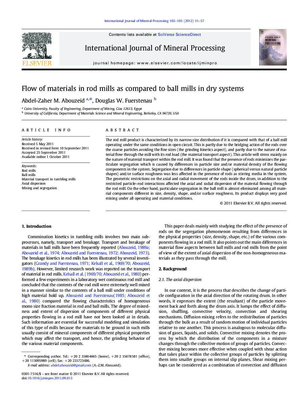 Flow of materials in rod mills as compared to ball mills in dry systems