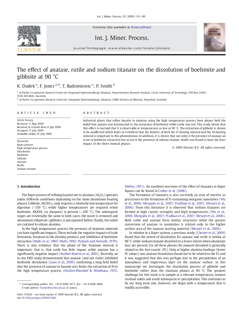 The effect of anatase, rutile and sodium titanate on the dissolution of boehmite and gibbsite at 90 °C