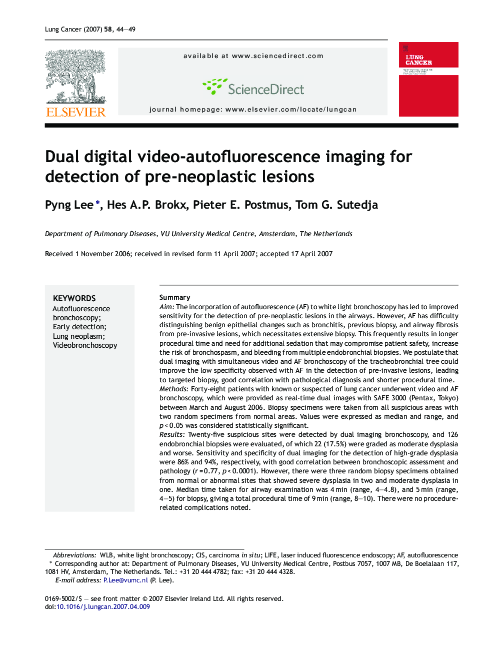 Dual digital video-autofluorescence imaging for detection of pre-neoplastic lesions