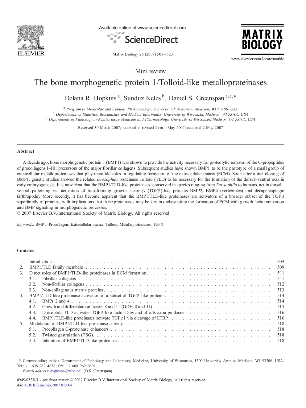عکس صفحه اول مقاله: The bone morphogenetic protein 1/Tolloid-like metalloproteinases The bone morphogenetic protein 1/Tolloid-like metalloproteinases