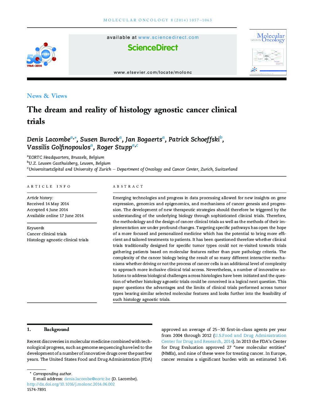 The dream and reality of histology agnostic cancer clinical trials