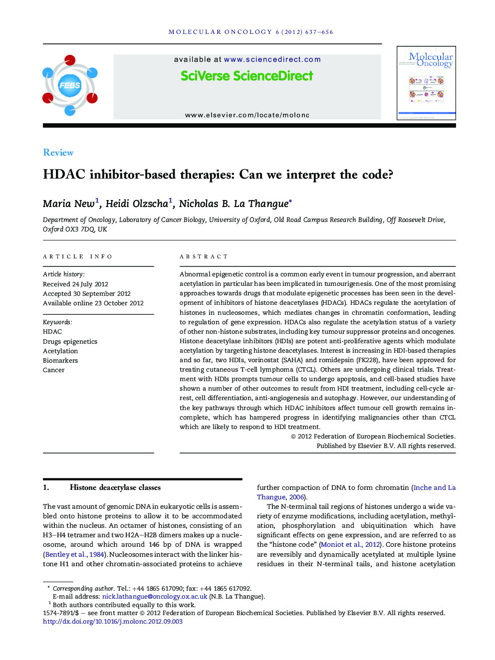 HDAC inhibitor-based therapies: Can we interpret the code?