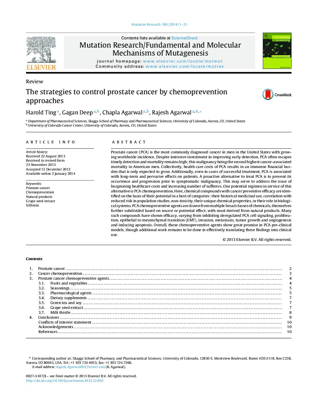 The strategies to control prostate cancer by chemoprevention approaches