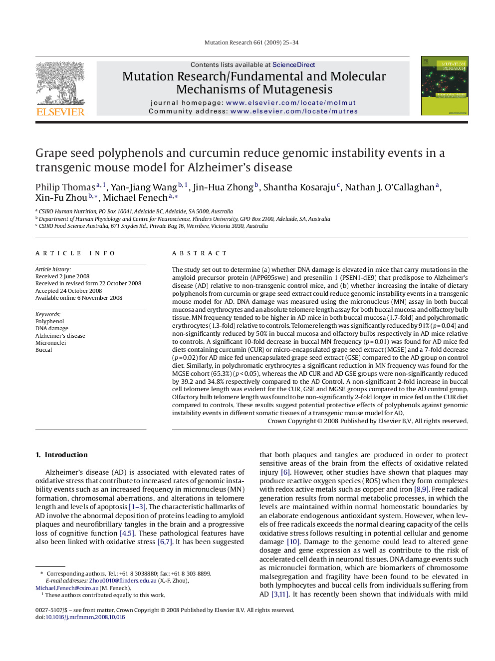 Grape seed polyphenols and curcumin reduce genomic instability events in a transgenic mouse model for Alzheimer's disease