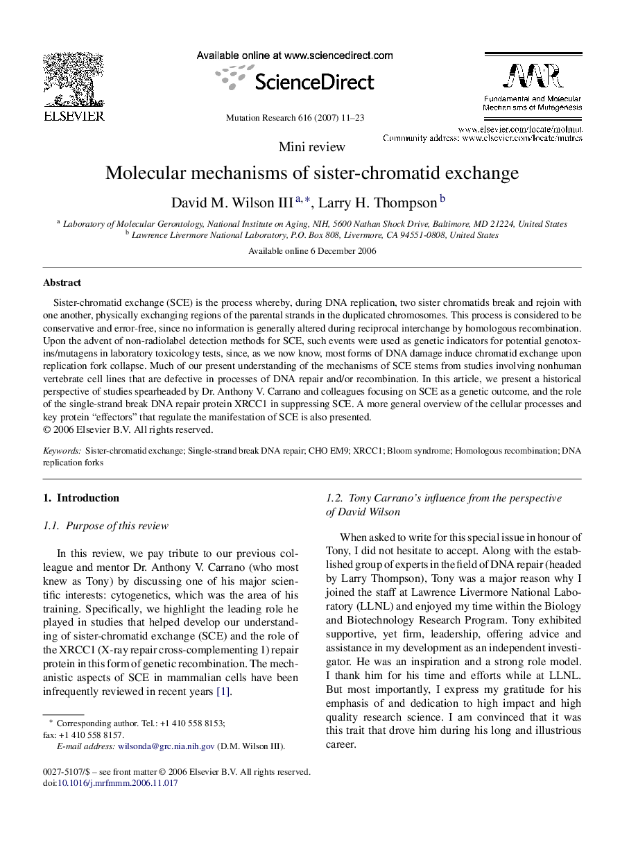 Molecular mechanisms of sister-chromatid exchange