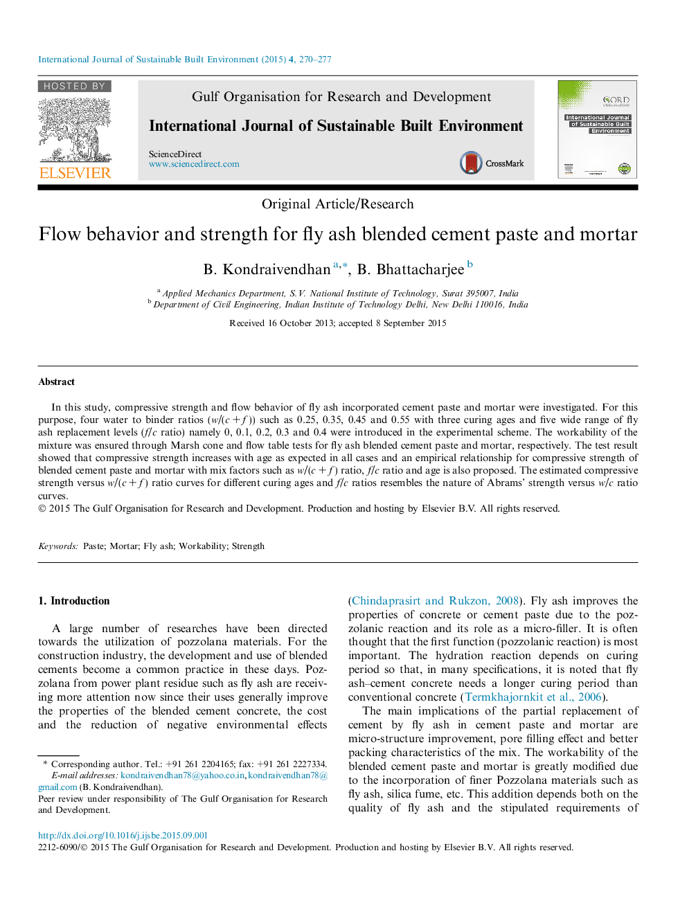 Flow behavior and strength for fly ash blended cement paste and mortar 