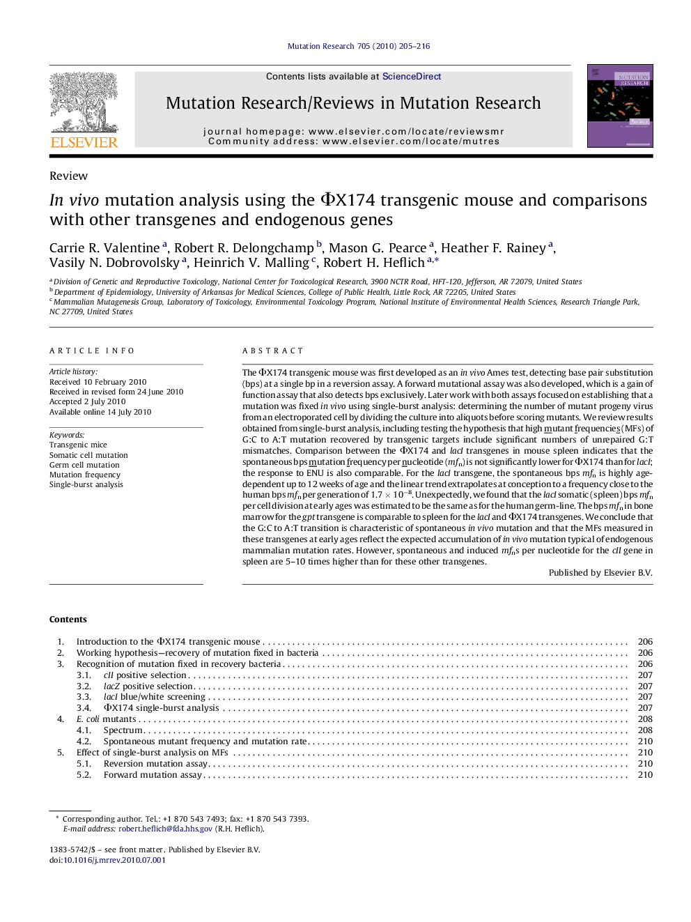 In vivo mutation analysis using the ΦX174 transgenic mouse and comparisons with other transgenes and endogenous genes