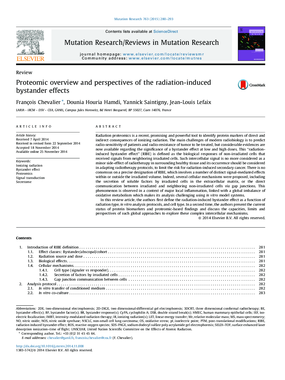 Proteomic overview and perspectives of the radiation-induced bystander effects