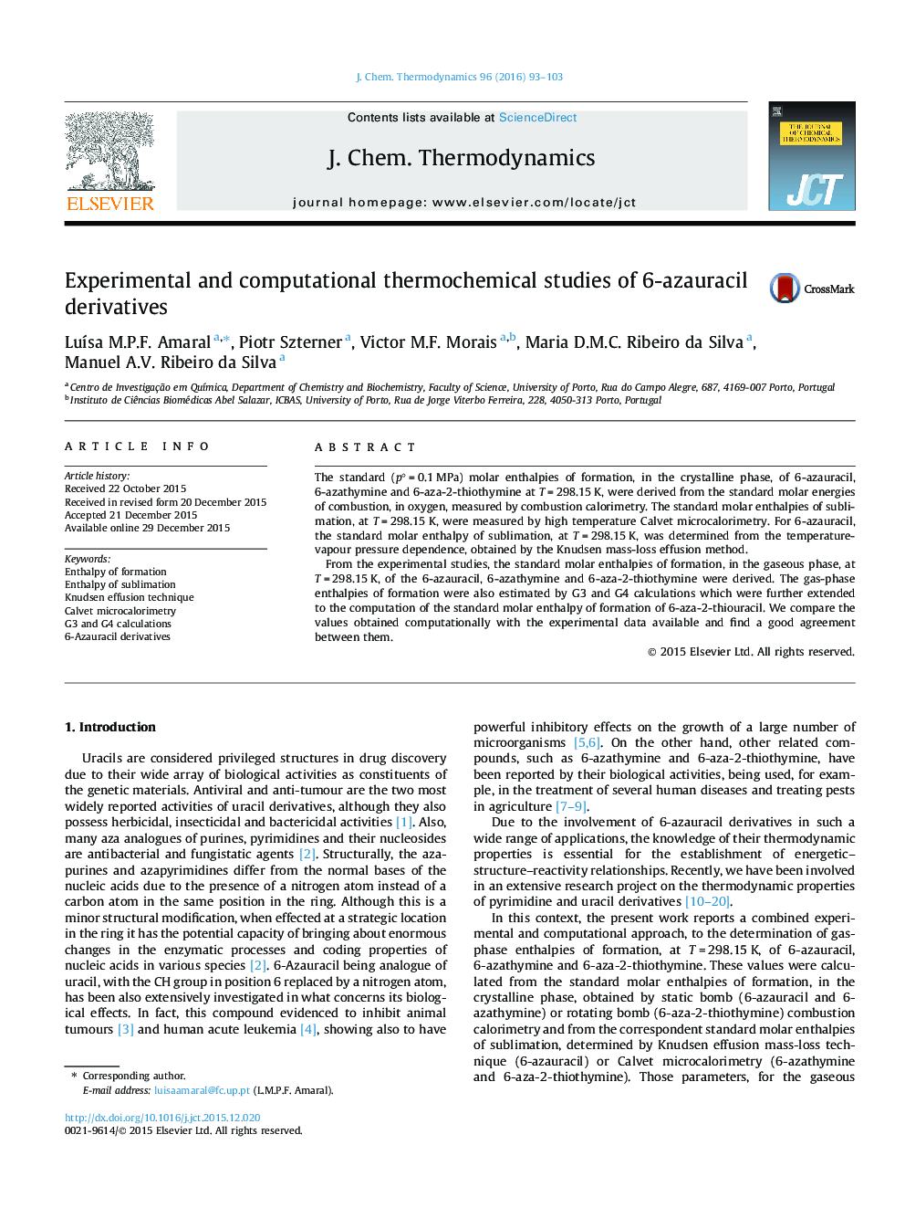 Experimental and computational thermochemical studies of 6-azauracil derivatives
