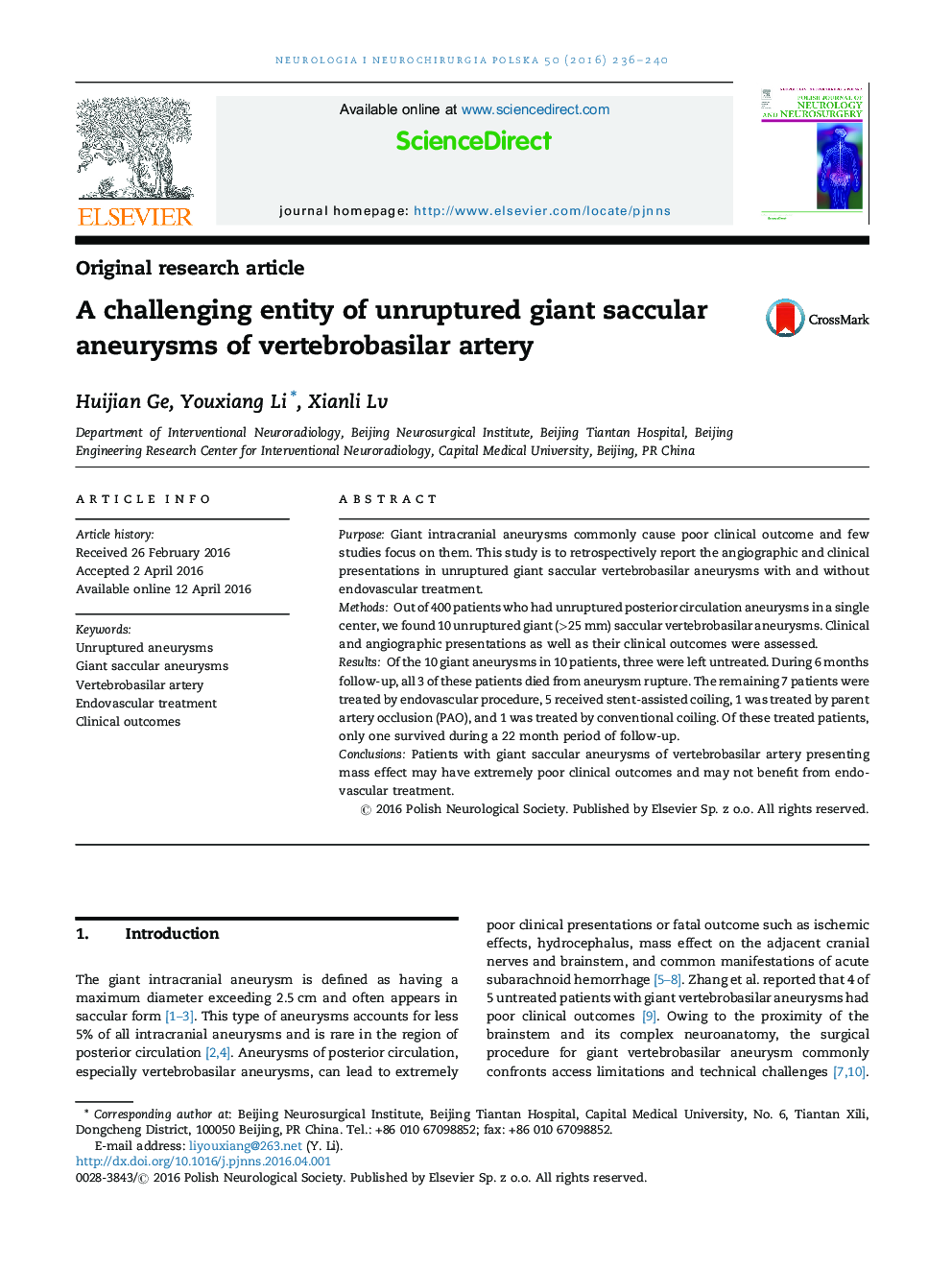 A challenging entity of unruptured giant saccular aneurysms of vertebrobasilar artery