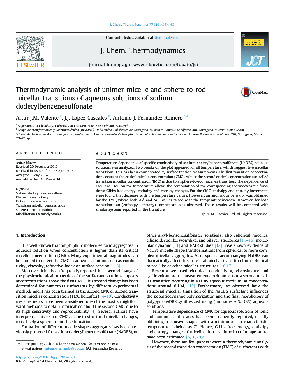 Thermodynamic analysis of unimer-micelle and sphere-to-rod micellar transitions of aqueous solutions of sodium dodecylbenzenesulfonate