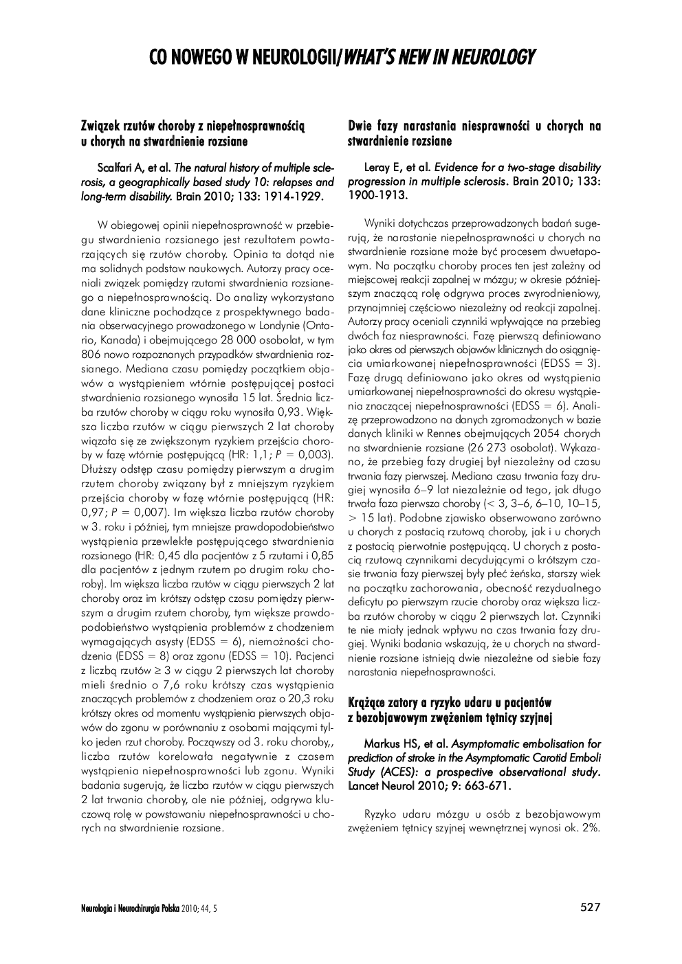 CO NOWEGO W NEUROLOGII