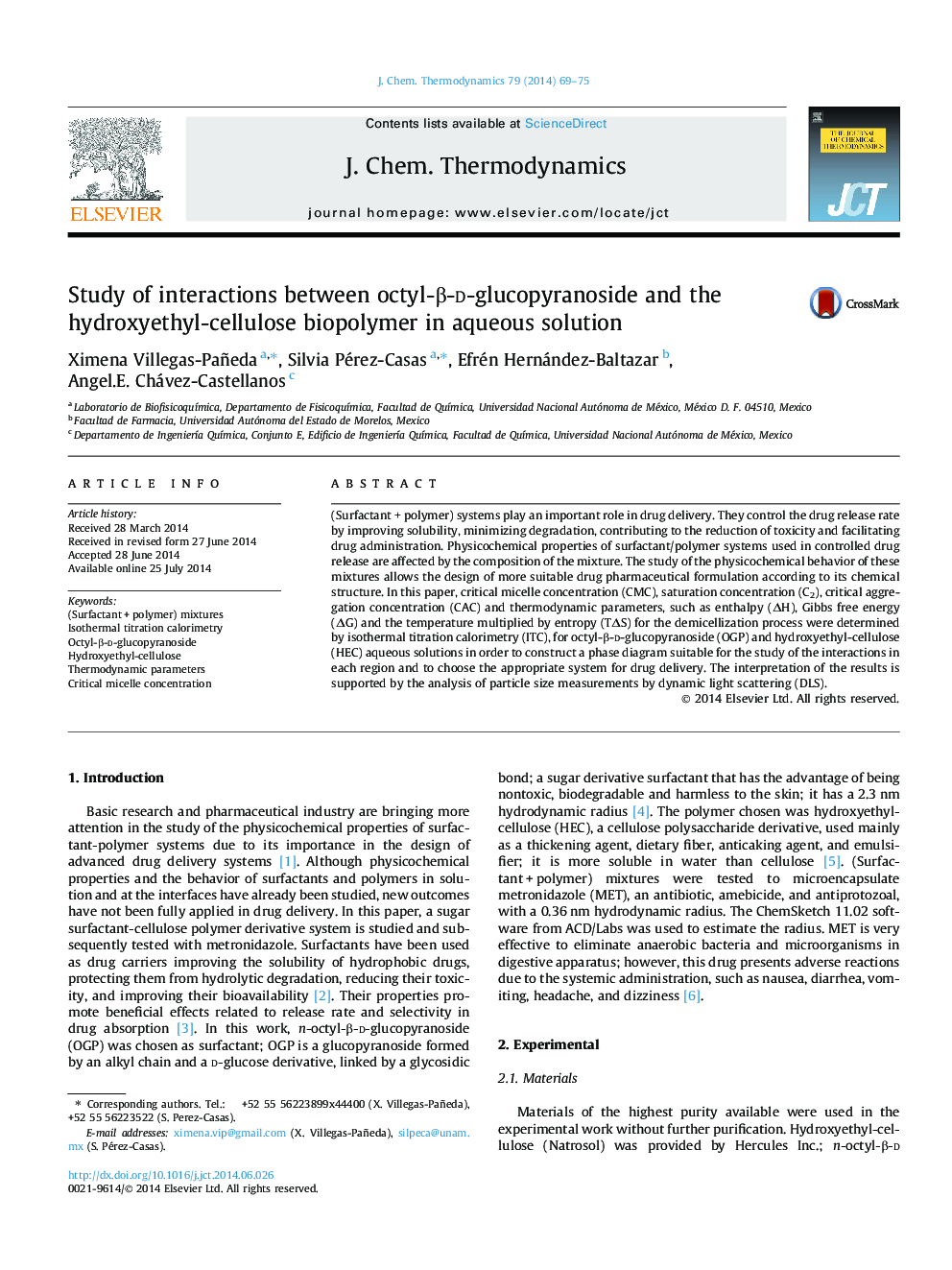 Study of interactions between octyl-β-d-glucopyranoside and the hydroxyethyl-cellulose biopolymer in aqueous solution