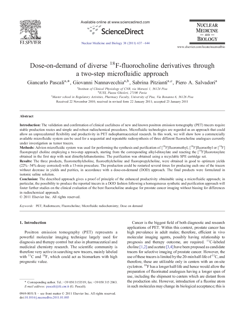 Dose-on-demand of diverse 18F-fluorocholine derivatives through a two-step microfluidic approach