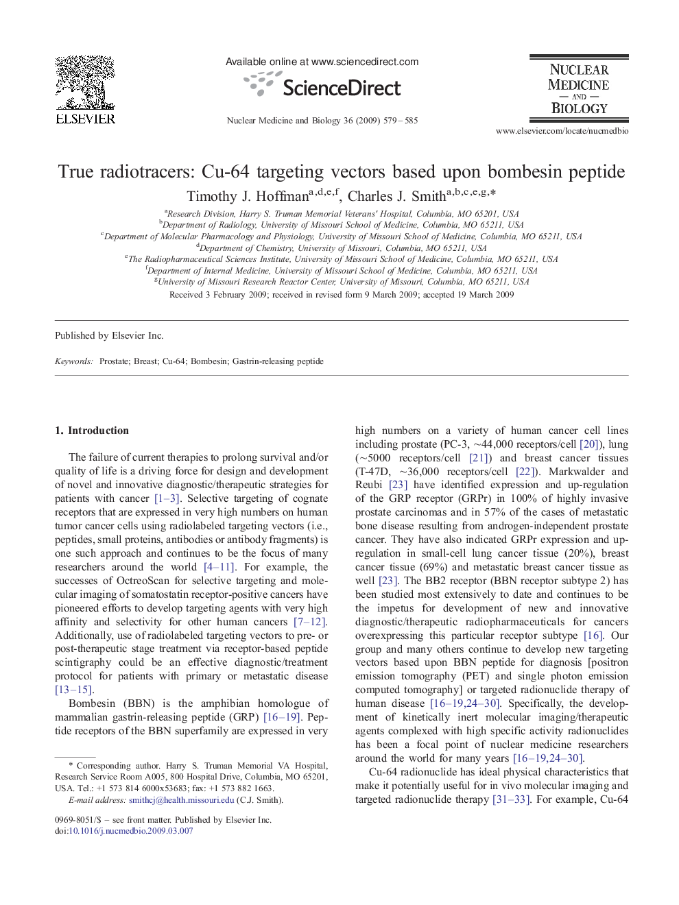 True radiotracers: Cu-64 targeting vectors based upon bombesin peptide