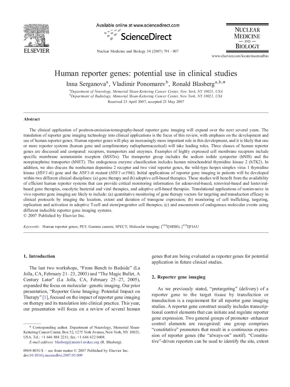 Human reporter genes: potential use in clinical studies