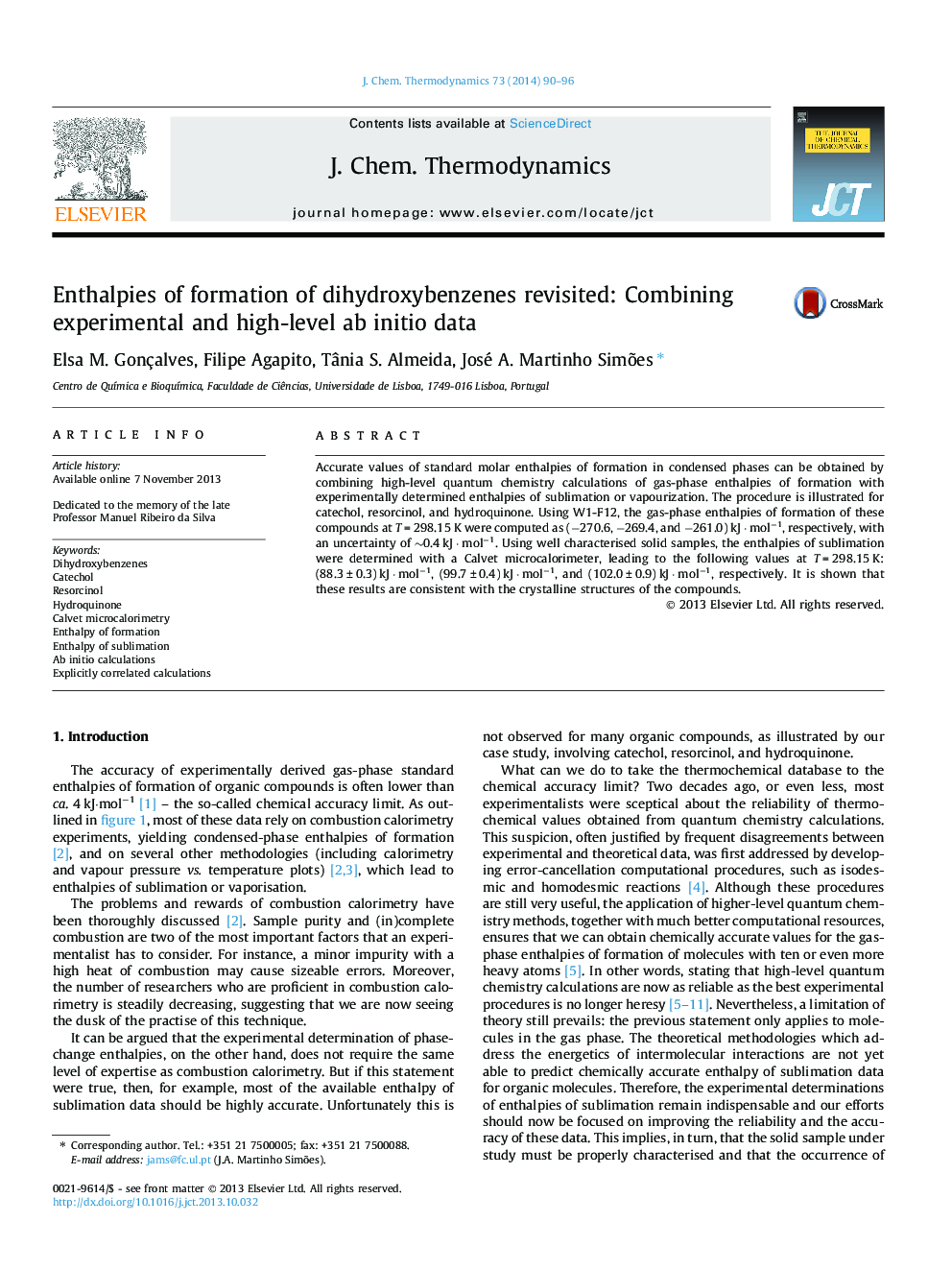 Enthalpies of formation of dihydroxybenzenes revisited: Combining experimental and high-level ab initio data