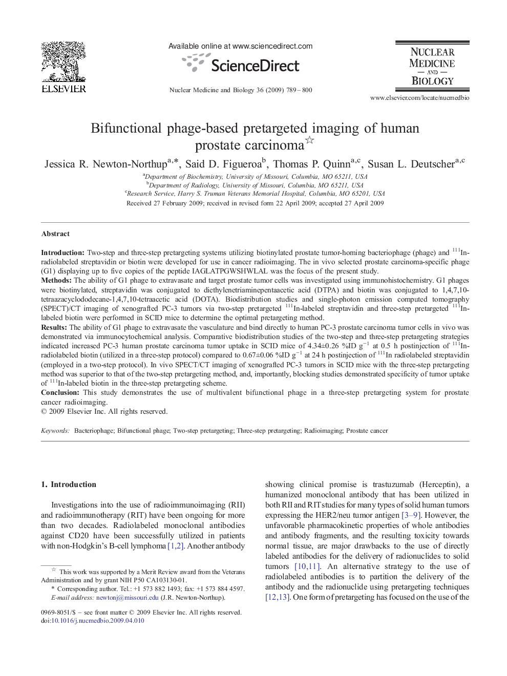 Bifunctional phage-based pretargeted imaging of human prostate carcinoma 