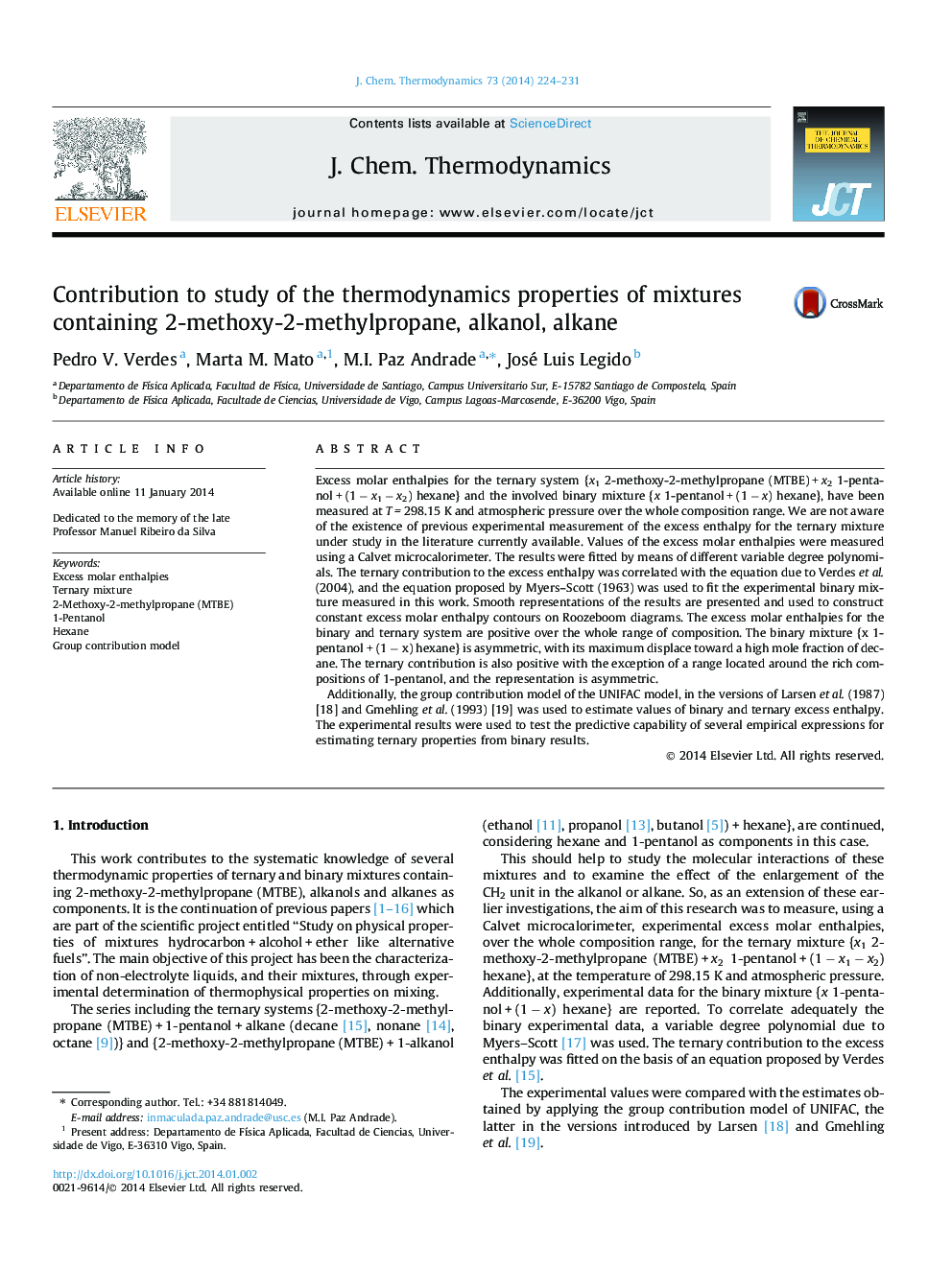 Contribution to study of the thermodynamics properties of mixtures containing 2-methoxy-2-methylpropane, alkanol, alkane