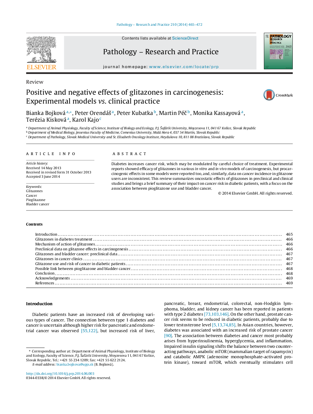 Positive and negative effects of glitazones in carcinogenesis: Experimental models vs. clinical practice