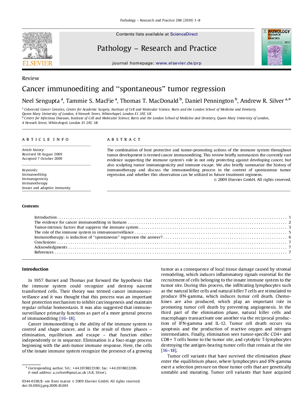 Cancer immunoediting and “spontaneous” tumor regression