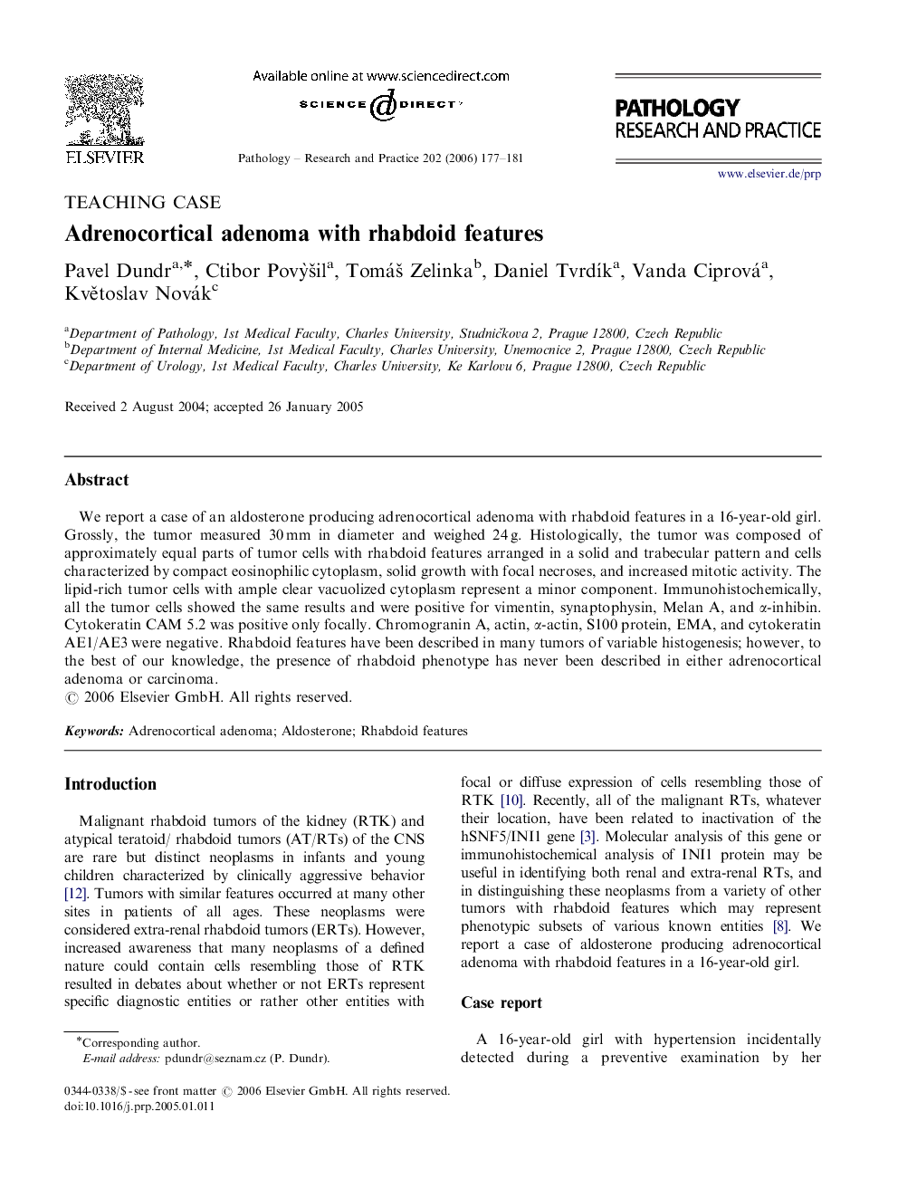 Adrenocortical adenoma with rhabdoid features