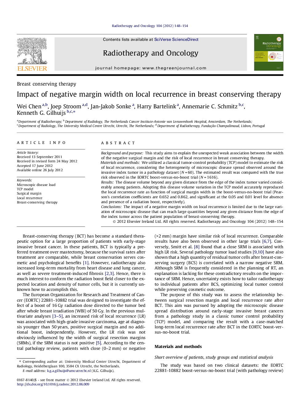 Impact of negative margin width on local recurrence in breast conserving therapy