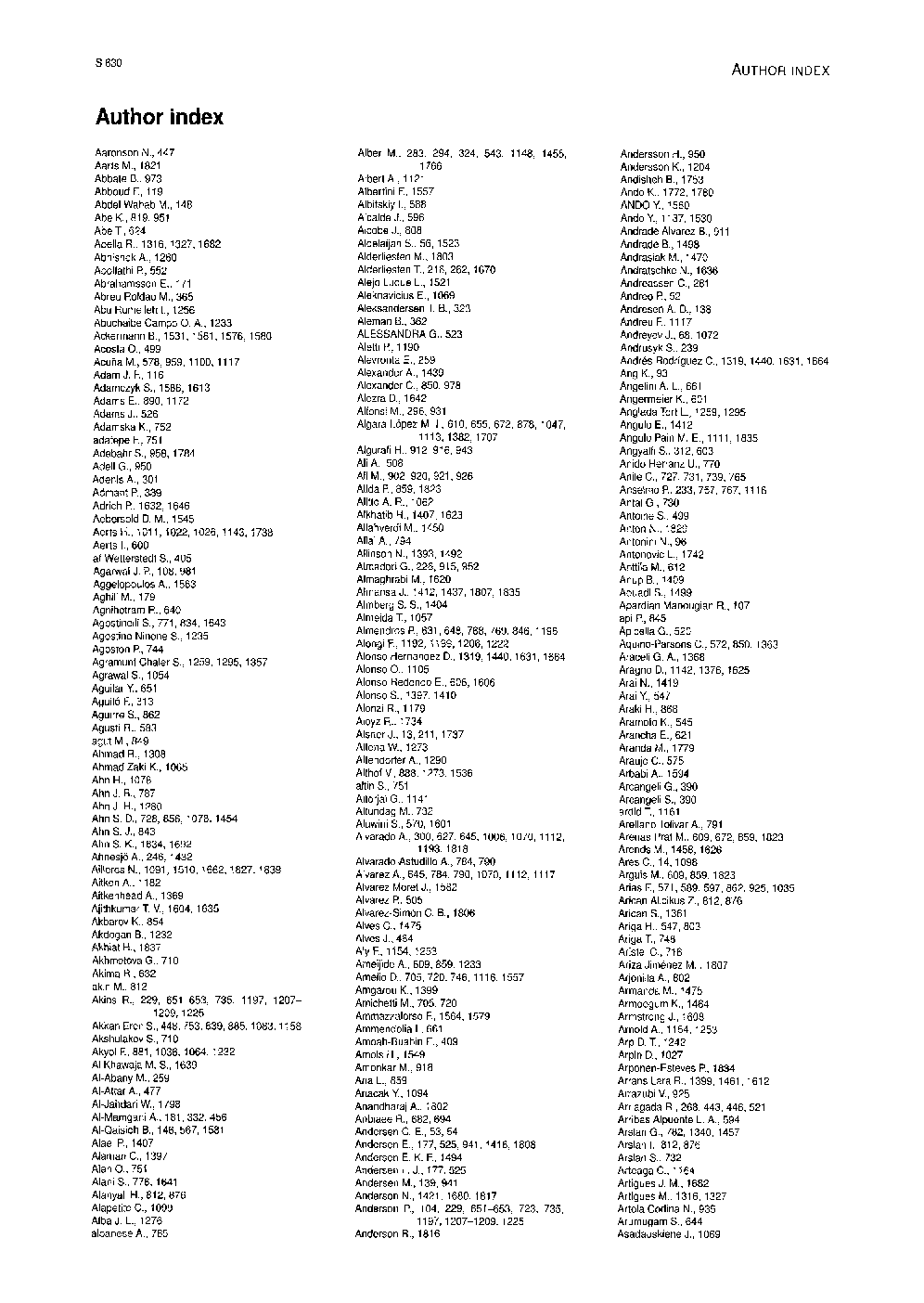 عکس صفحه اول مقاله: Author index Author index