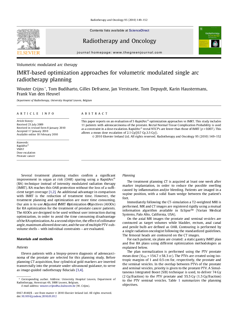 IMRT-based optimization approaches for volumetric modulated single arc radiotherapy planning