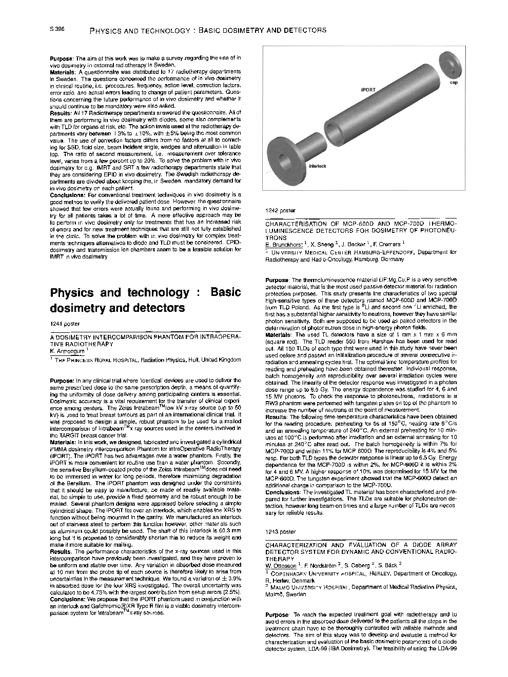 Physics and technology : Basic dosimetry and detectors