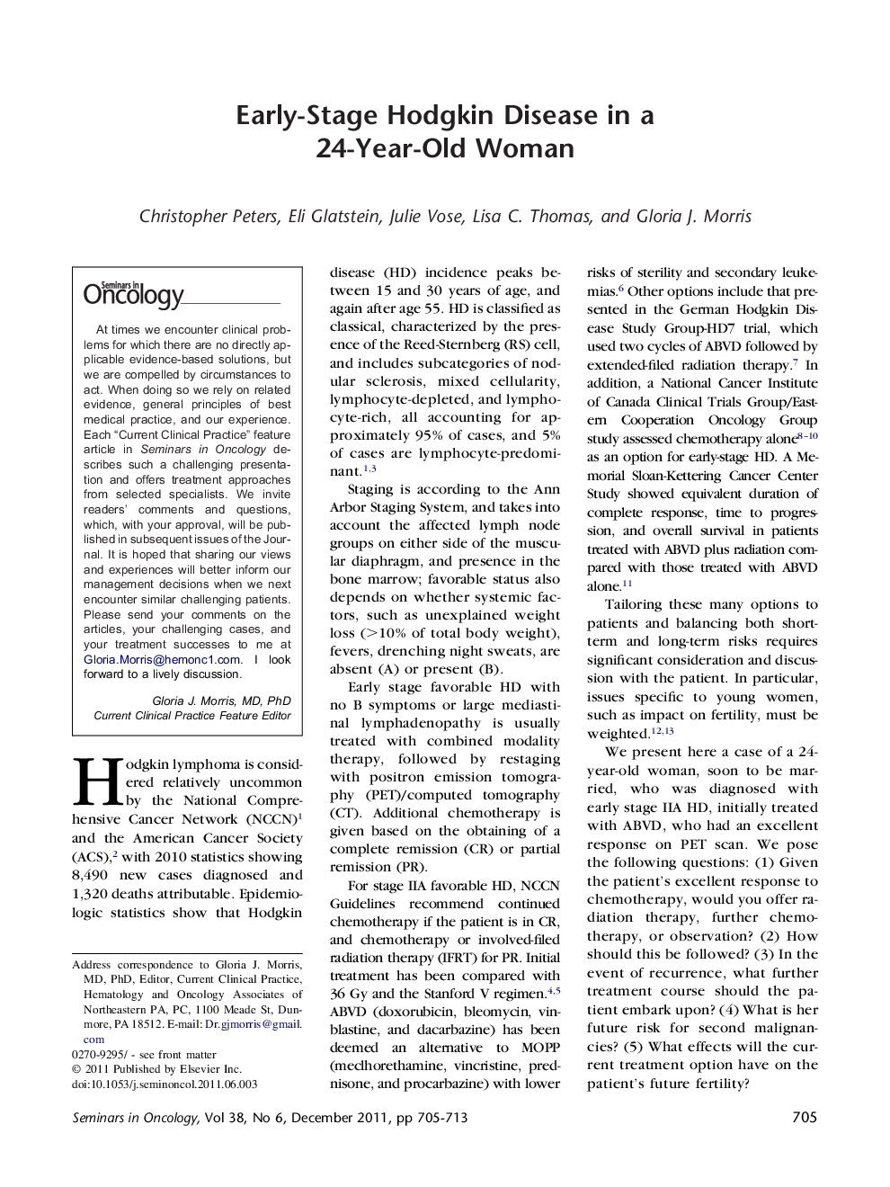 Early-Stage Hodgkin Disease in a 24-Year-Old Woman