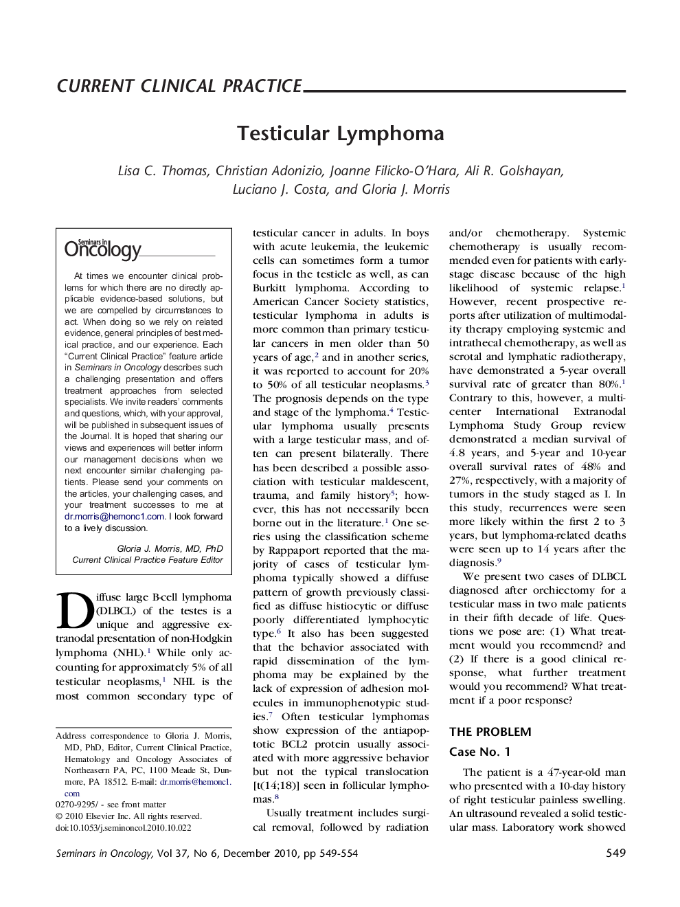 Testicular Lymphoma
