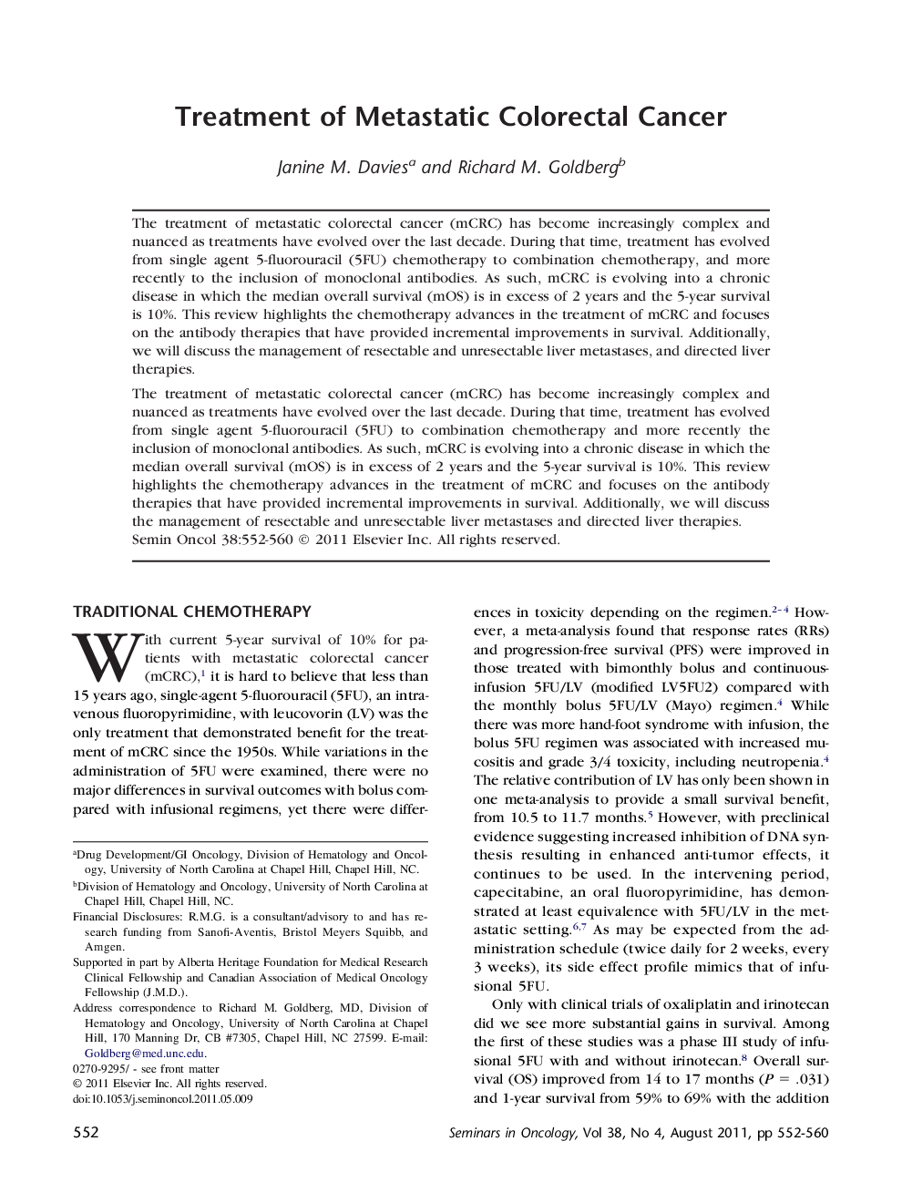 Treatment of Metastatic Colorectal Cancer