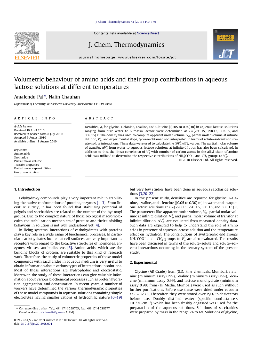 Volumetric behaviour of amino acids and their group contributions in aqueous lactose solutions at different temperatures