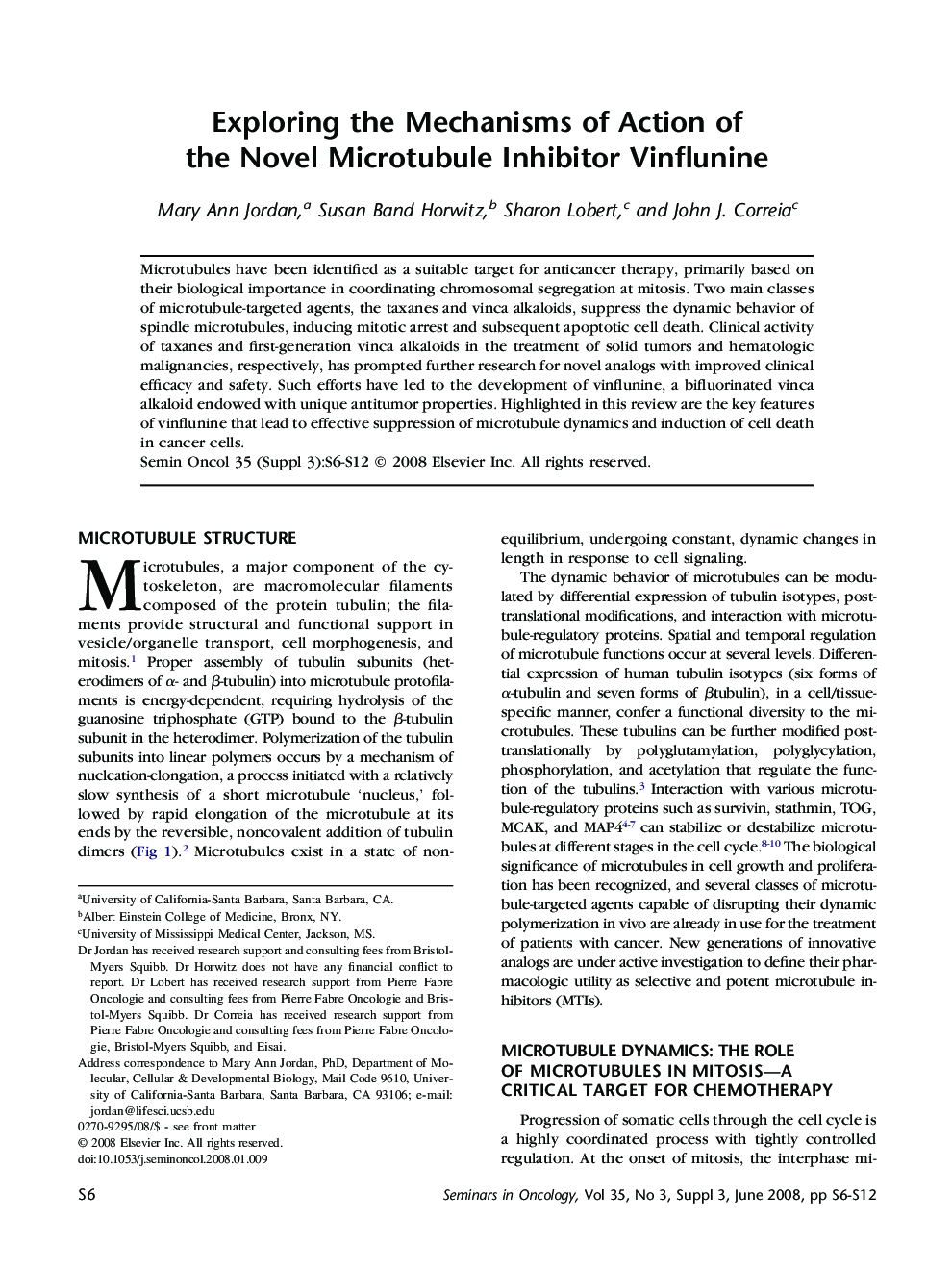 Exploring the Mechanisms of Action of the Novel Microtubule Inhibitor Vinflunine
