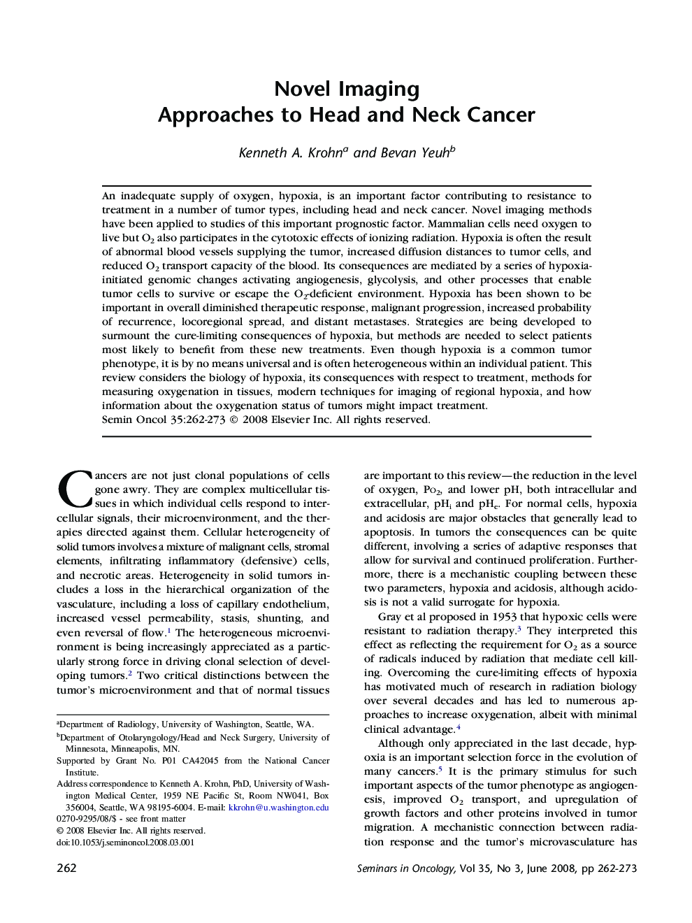 Novel Imaging Approaches to Head and Neck Cancer