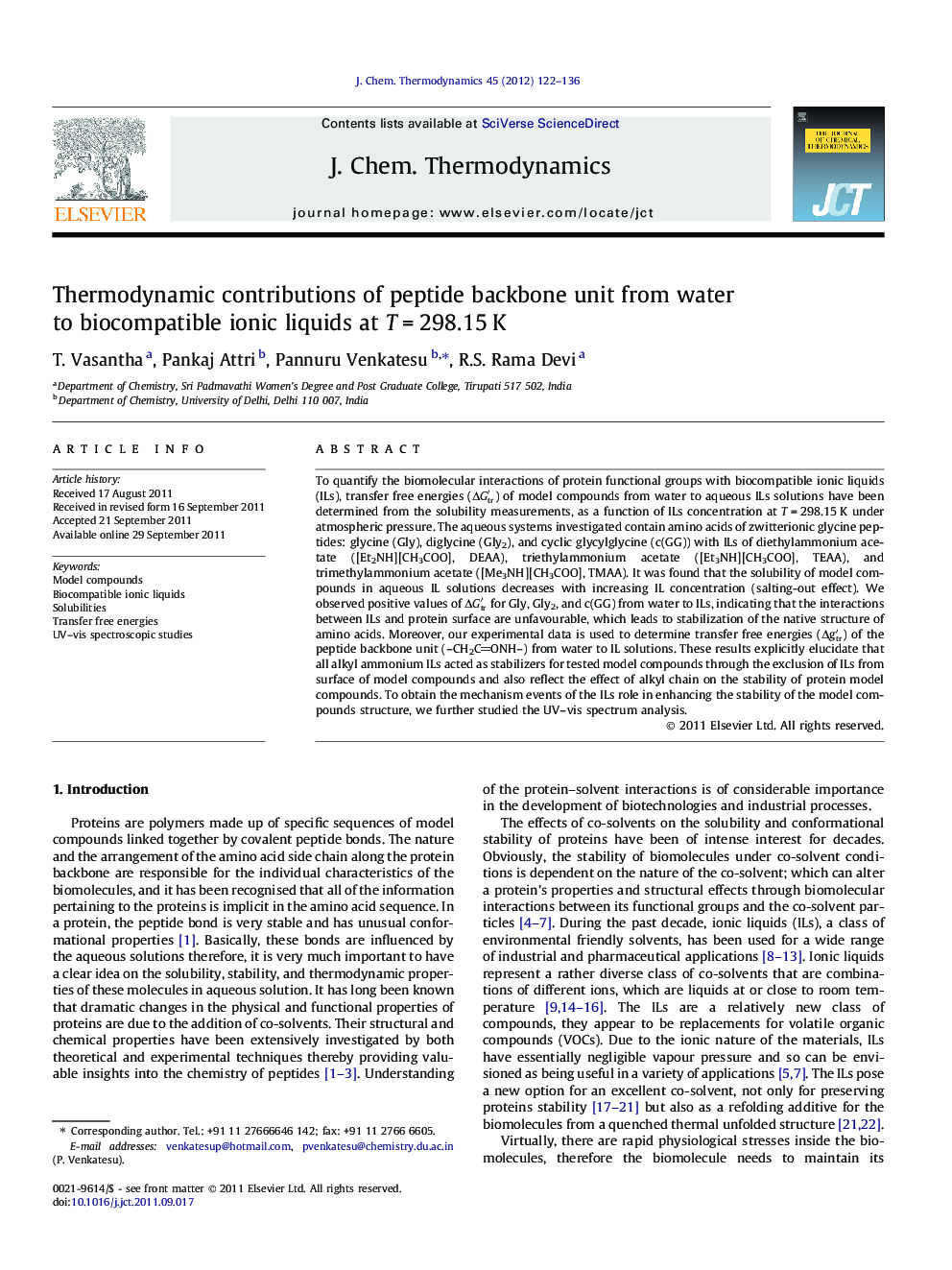 Thermodynamic contributions of peptide backbone unit from water to biocompatible ionic liquids at T = 298.15 K