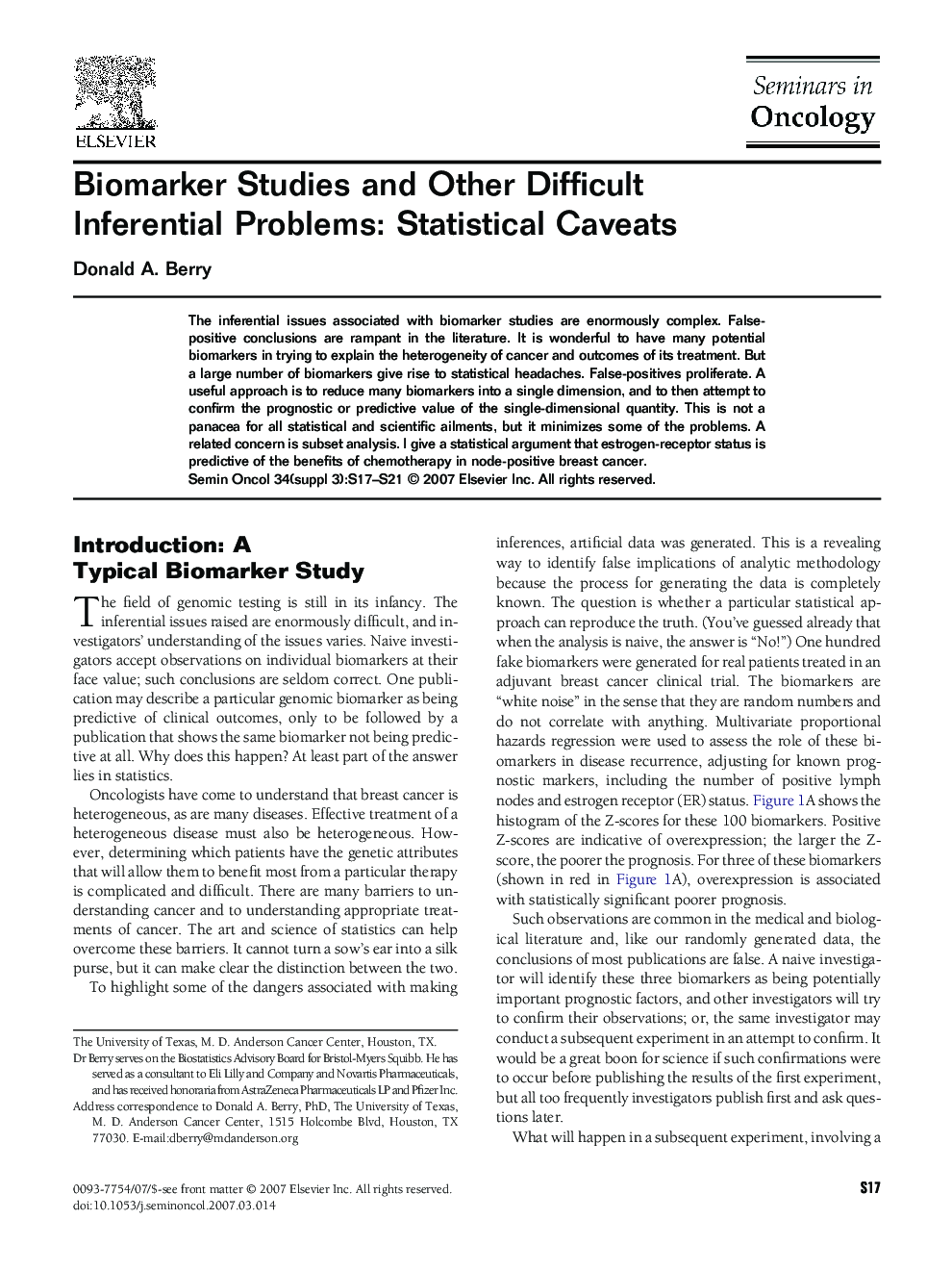 Biomarker Studies and Other Difficult Inferential Problems: Statistical Caveats