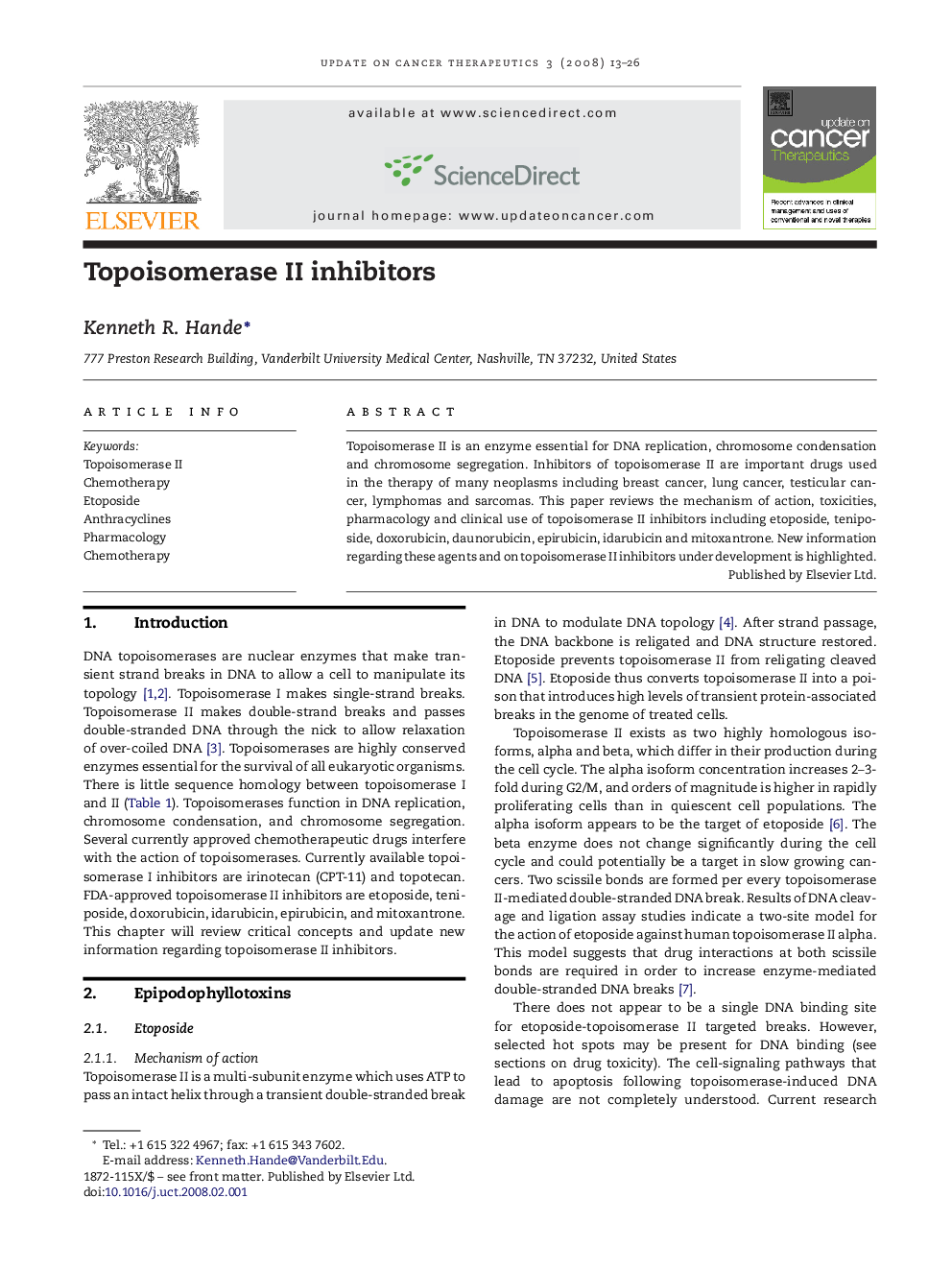 Topoisomerase II inhibitors