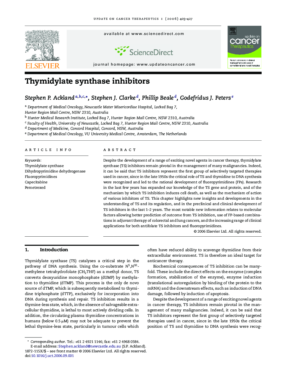 Thymidylate synthase inhibitors