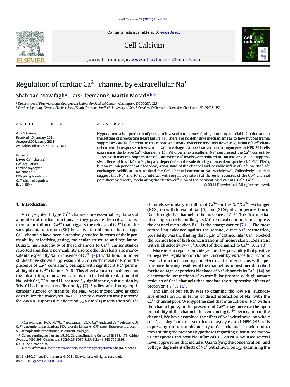 Regulation of cardiac Ca2+ channel by extracellular Na+