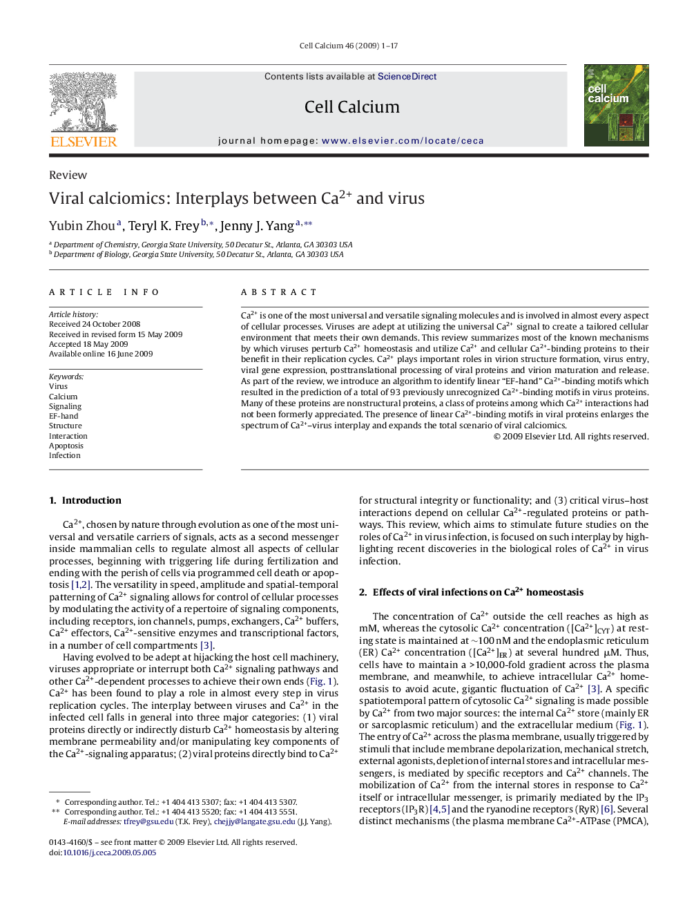 Viral calciomics: Interplays between Ca2+ and virus